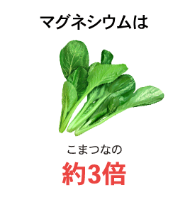 マグネシウムはこまつなの約3倍