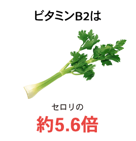 ビタミンB2はセロリの約5.6倍
